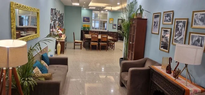 Hope Care India centre: bright, welcoming living and dining area, the home of the Hope Harbour newsletter